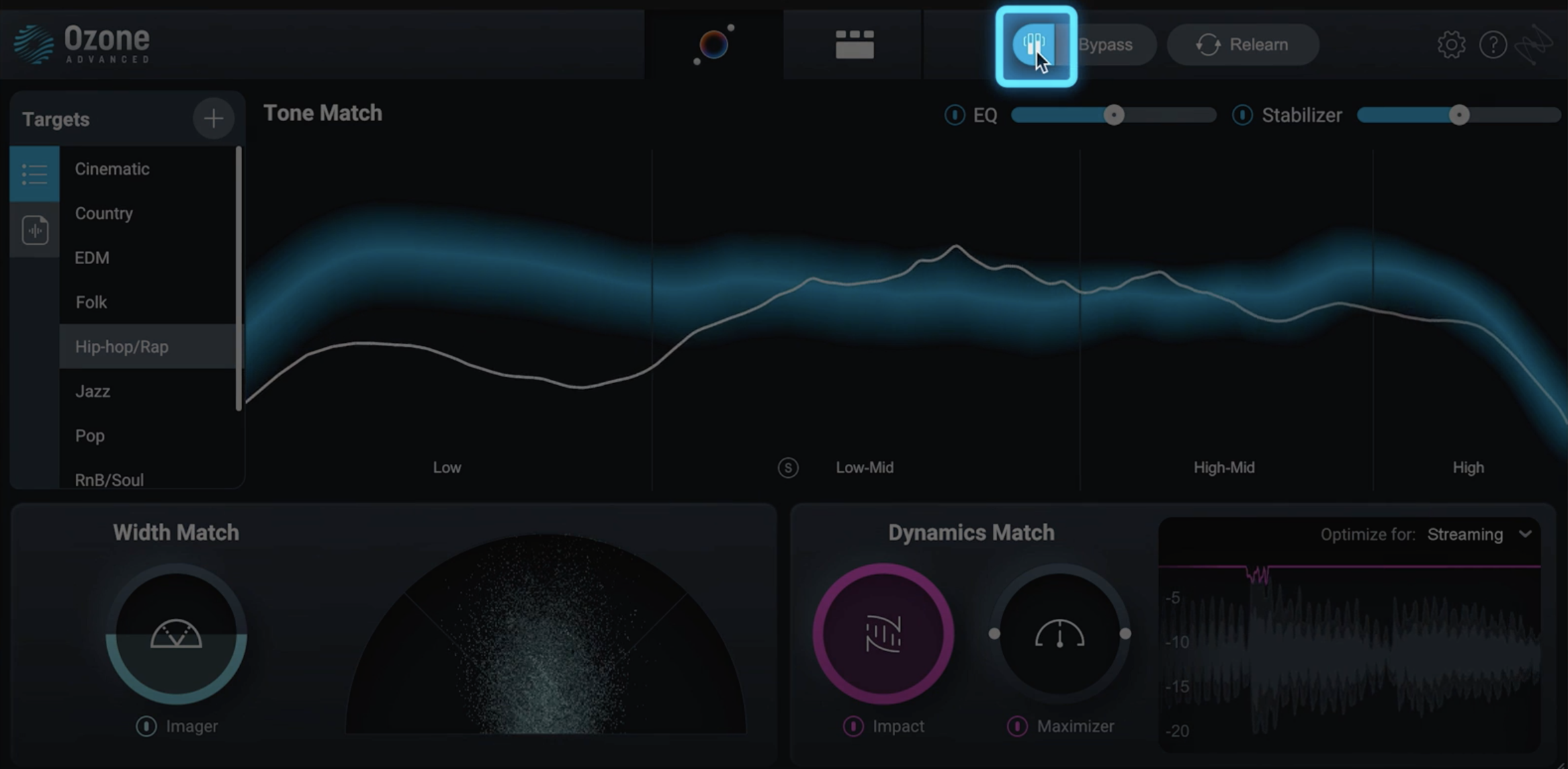 Gain Match button in Ozone Master Assistant