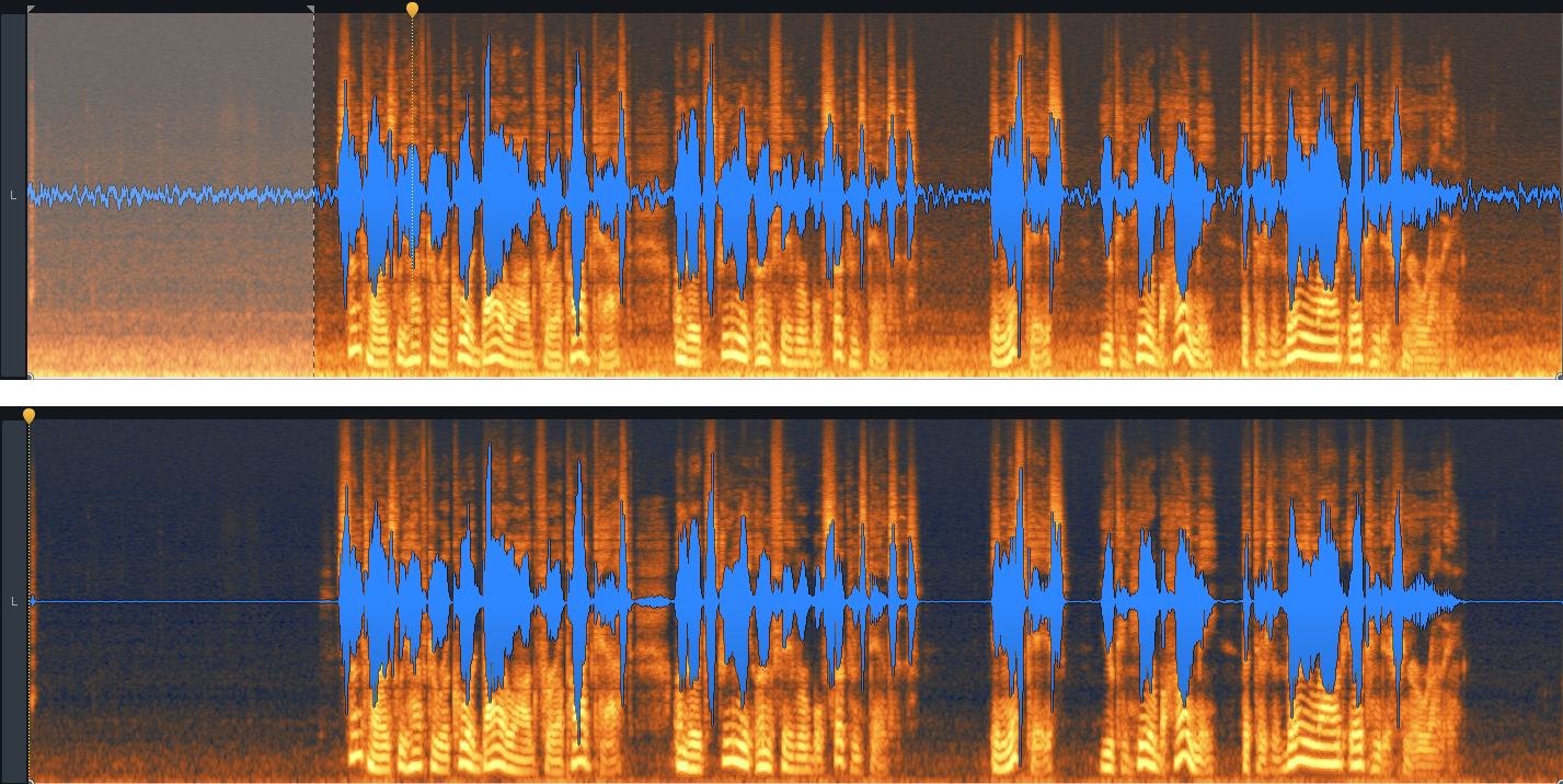 Before and after Spectral De-noise