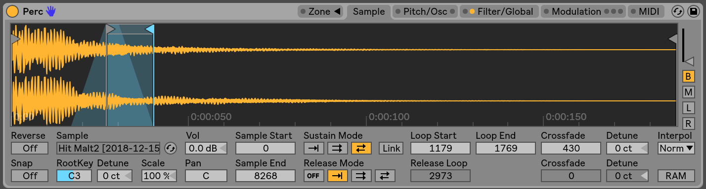 Shorter loop sustain