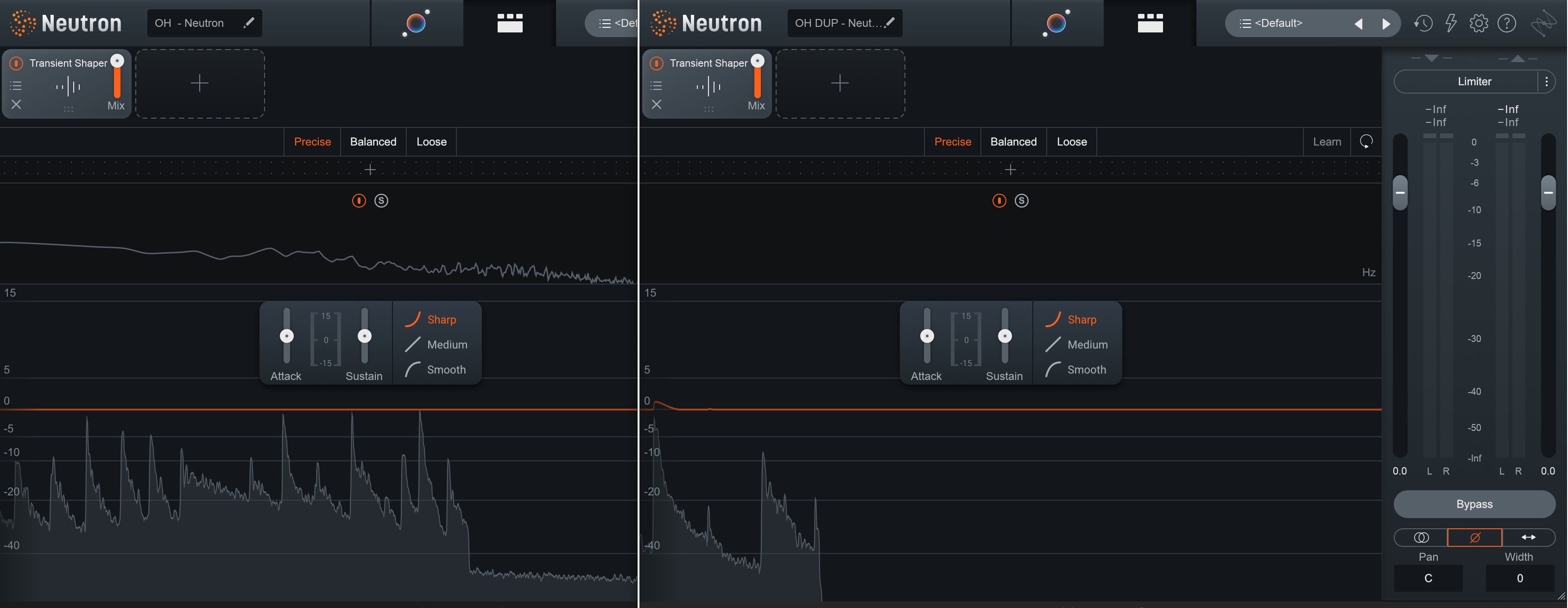 Two instances of Neutron's Transient Shaper