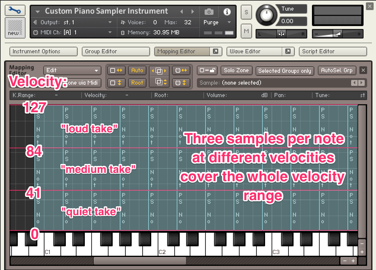 Kontakt velocity mapping