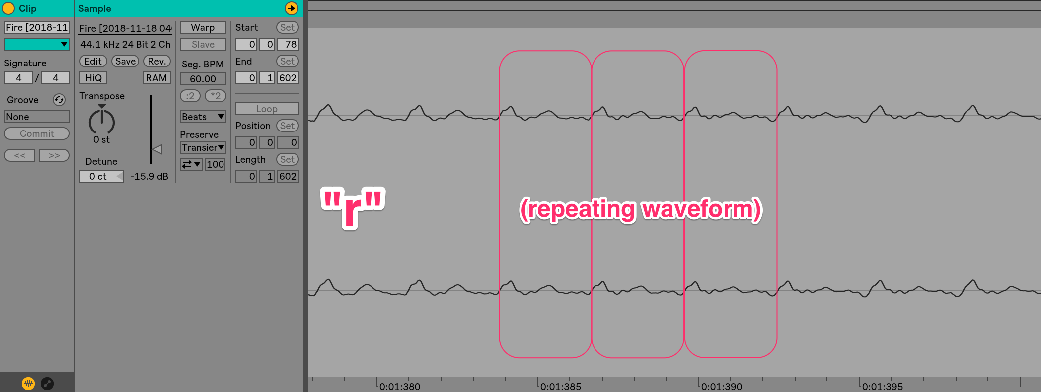 "r" waveform