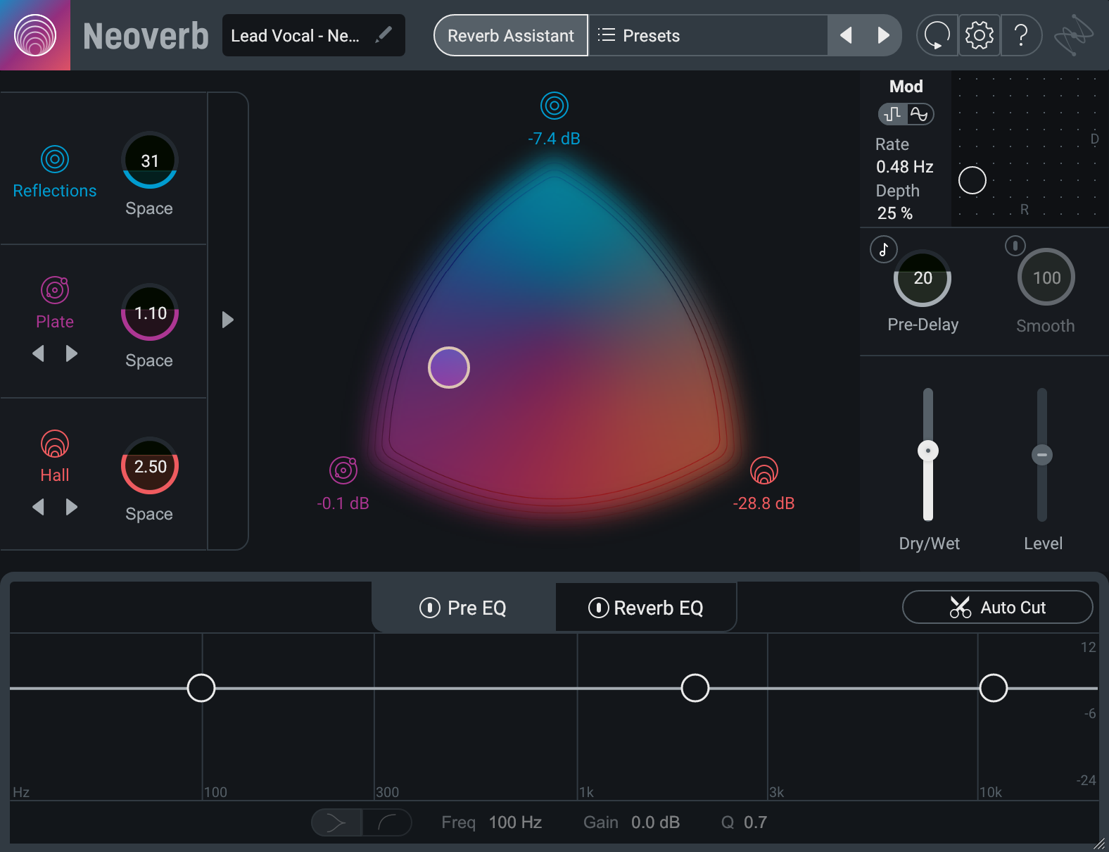 wet dry slider in neoverb pro