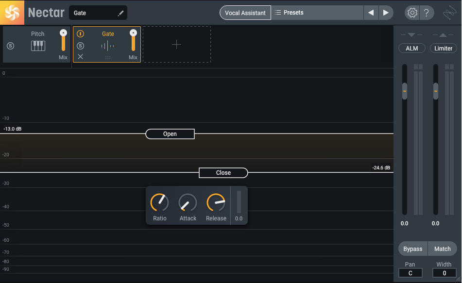 iZotope Nectar Gate module