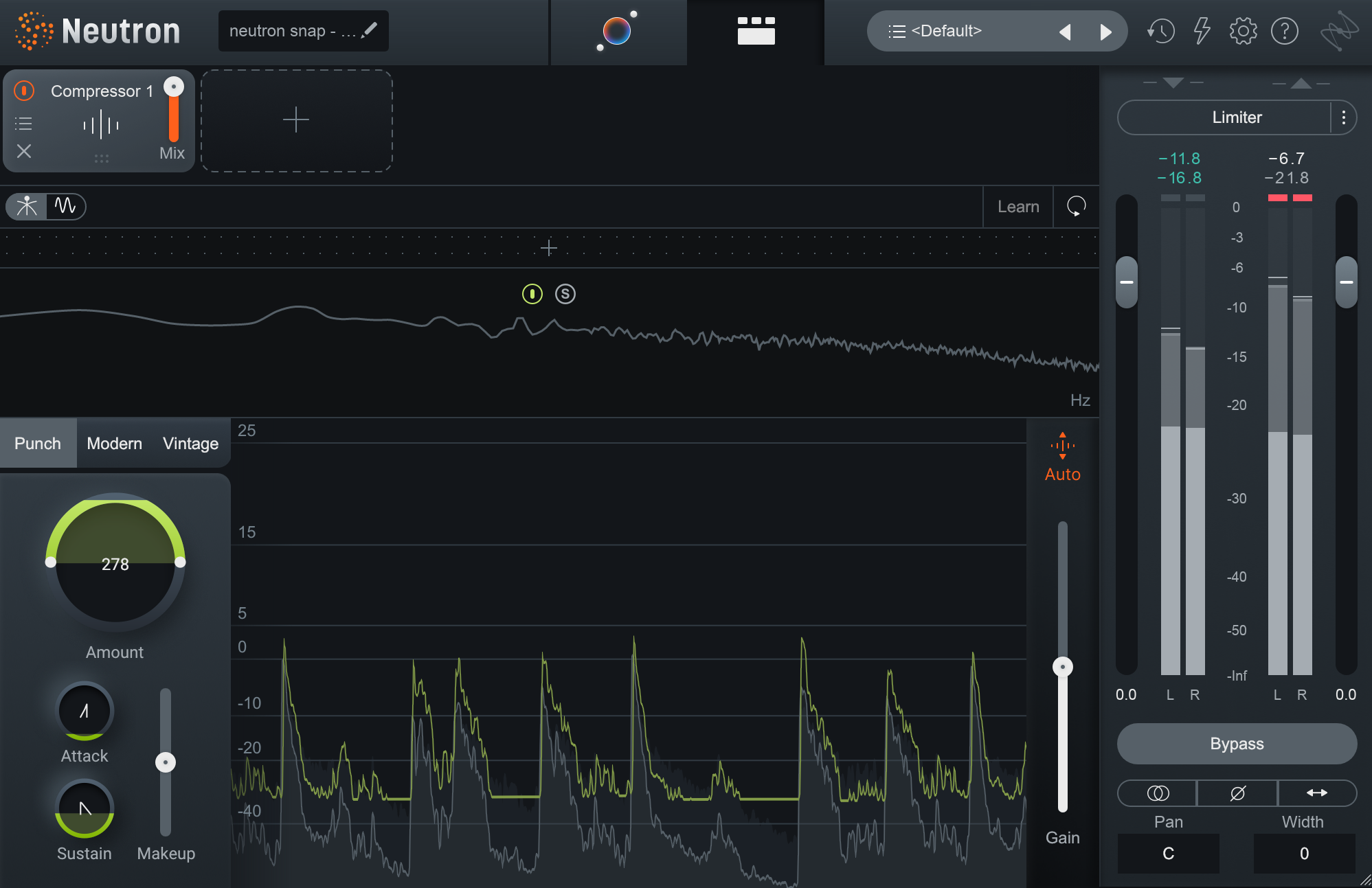 Using Punch mode in Neutron's compressor for snap