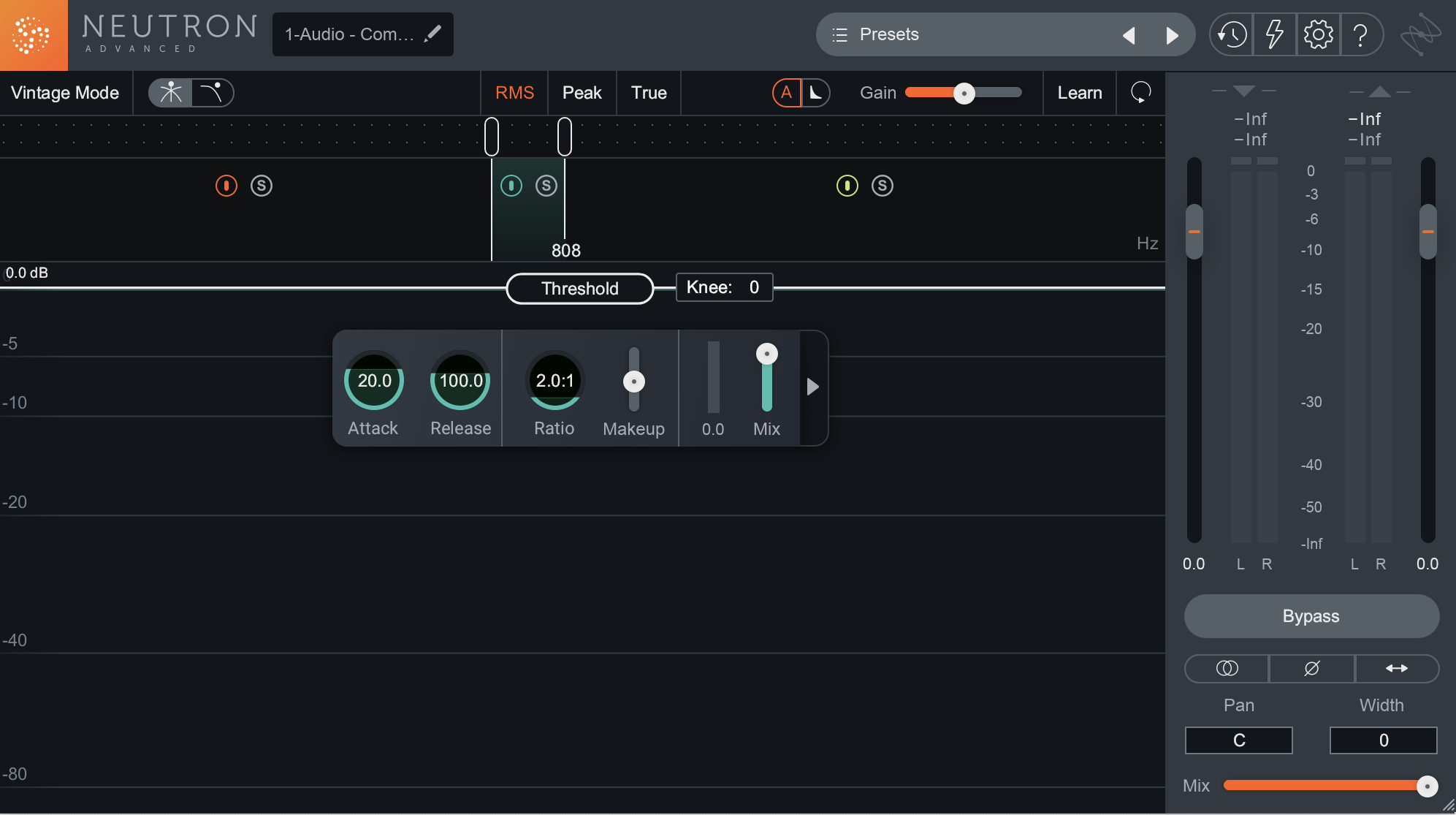 Narrowest multiband compressor bands