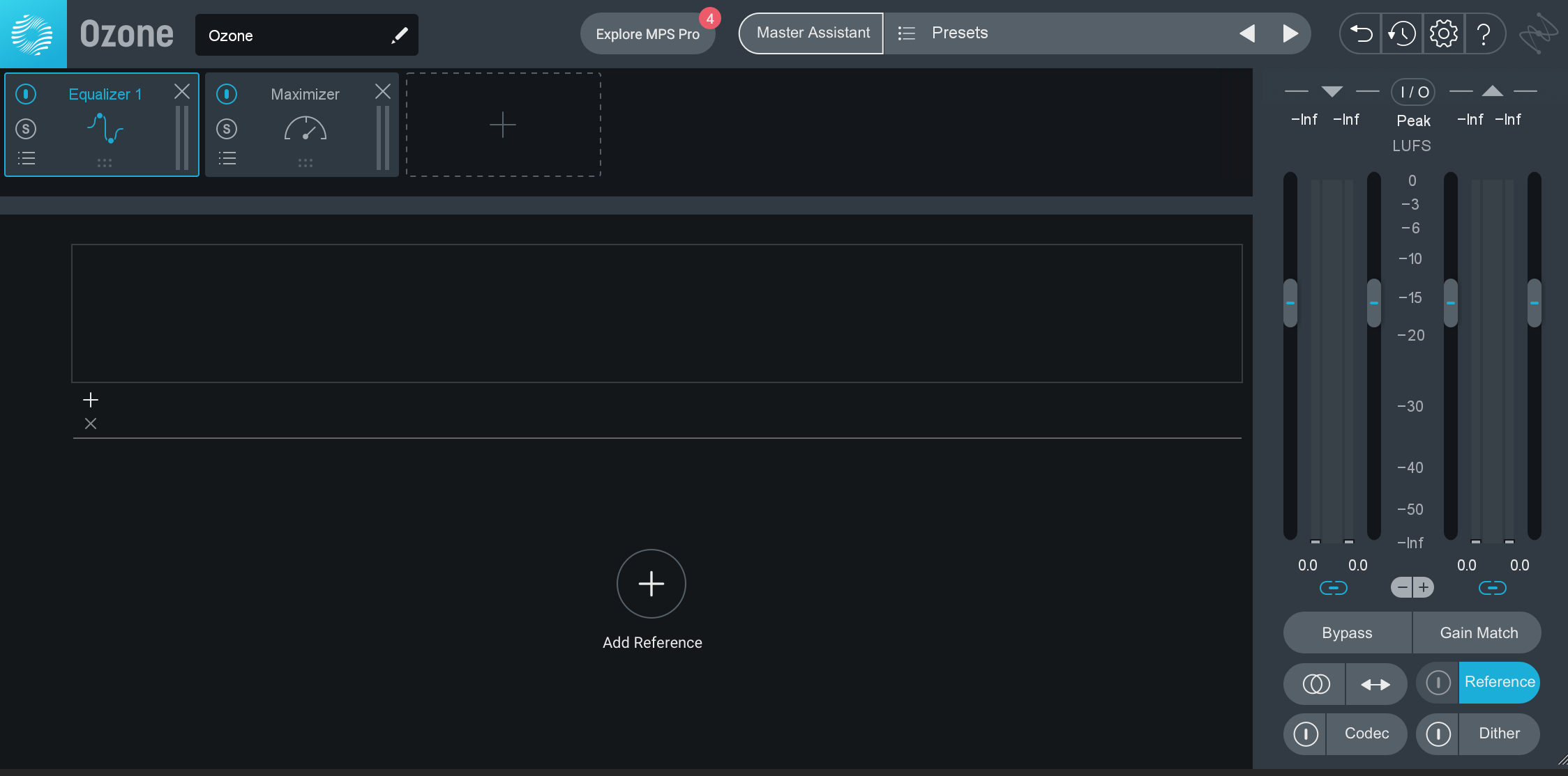 Add reference tracks in iZotope Ozone plug-in