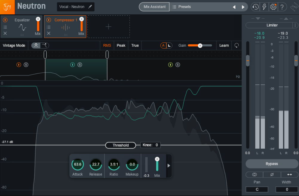 Using multiband compression to tame a vocal in Neutron