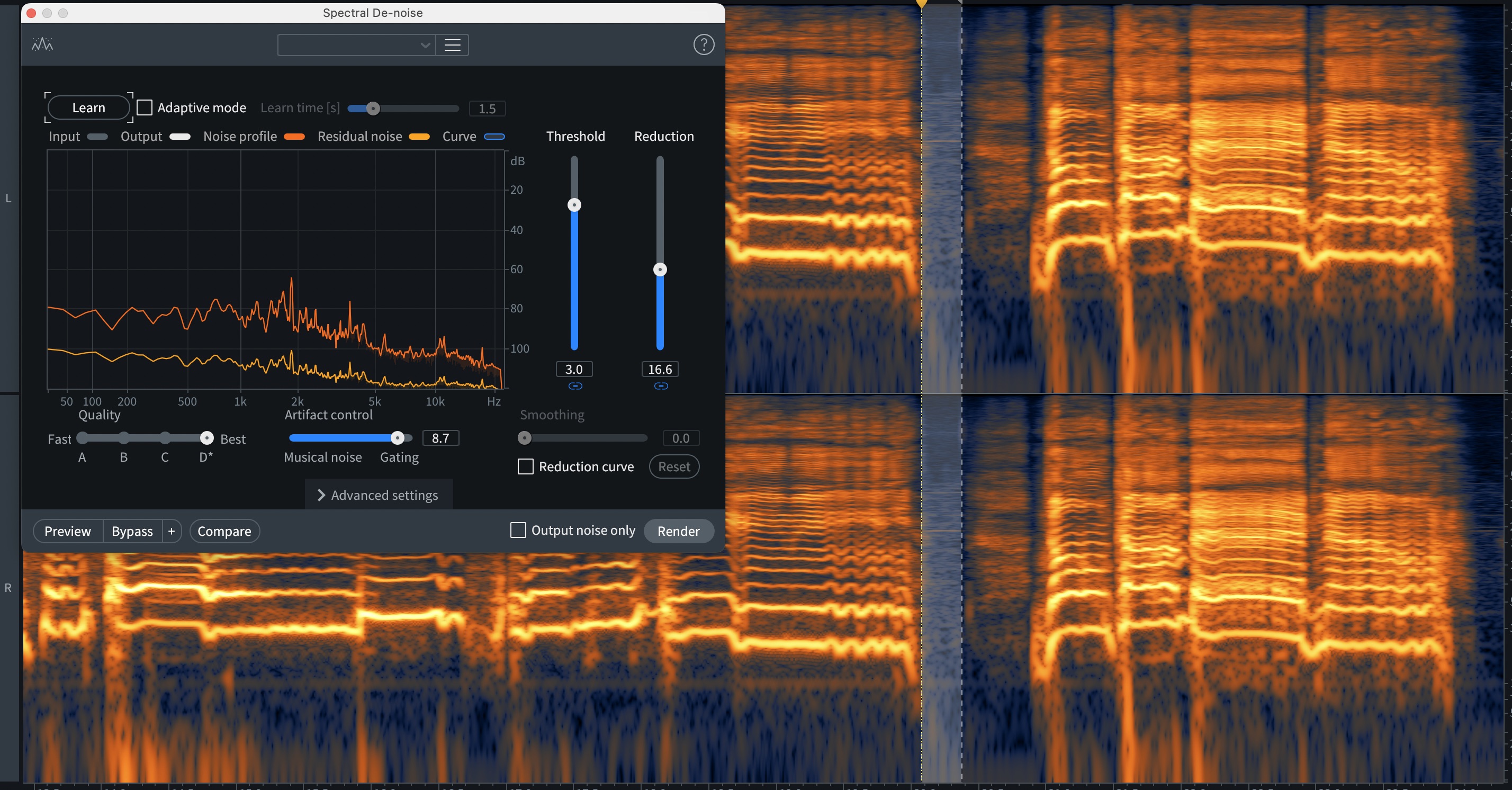 Learning Spectral De-noise in RX