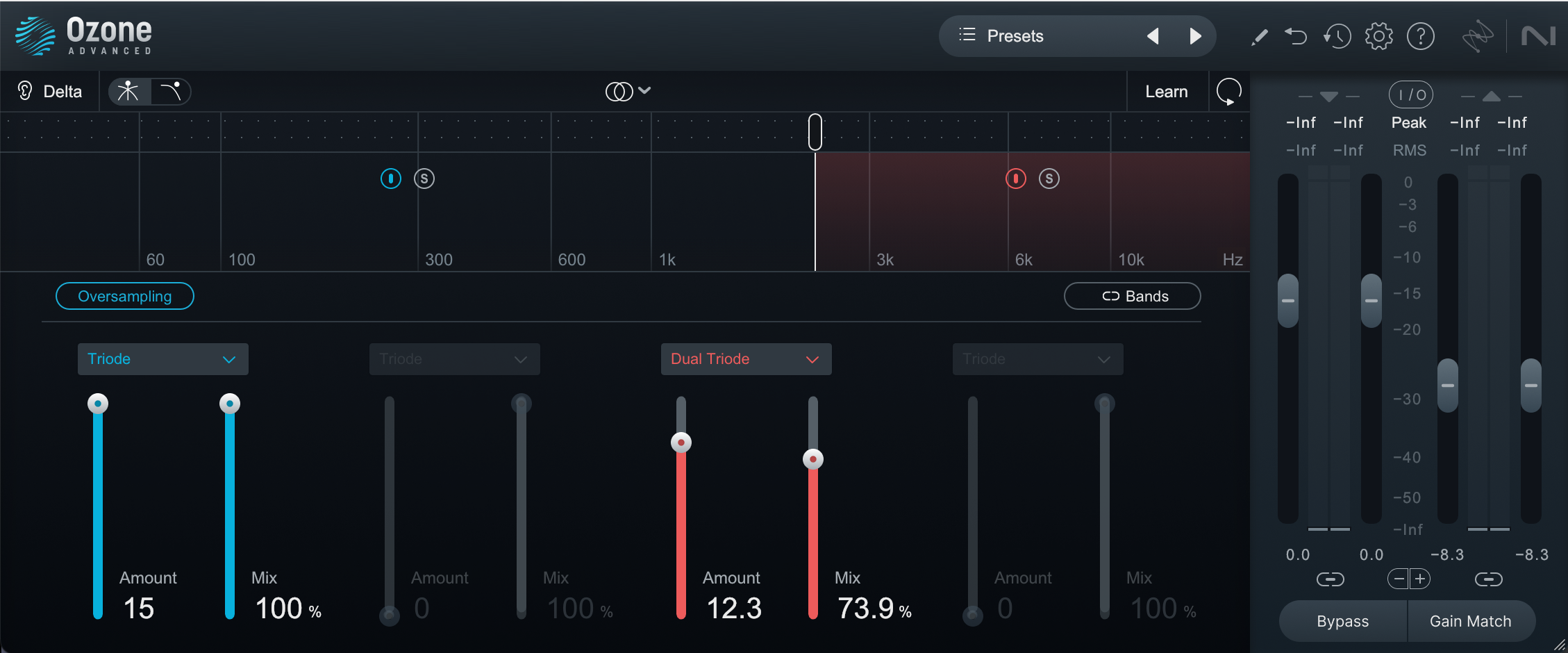 Ozone exciter on snare reverb