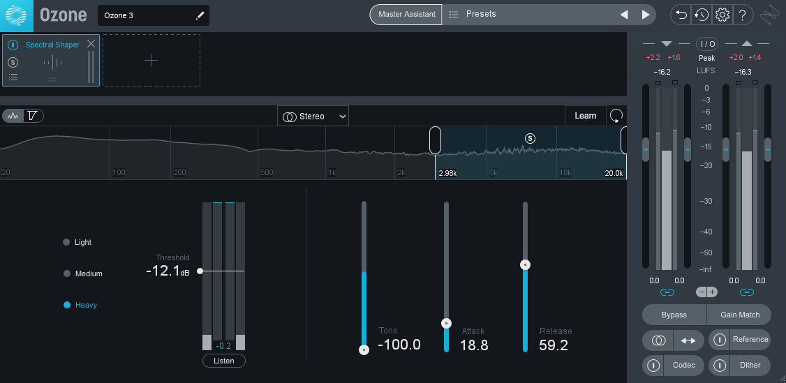 Spectral Shaper in Ozone Pro