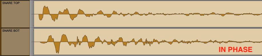 Image 08 - Waveform view of two microphones on a single snare drum, IN phase with each other .png