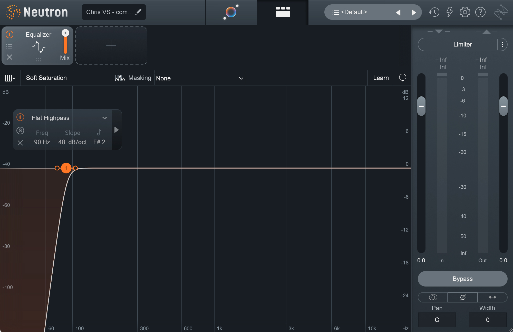 Vocal EQ settings for 1 Hz–100 Hz