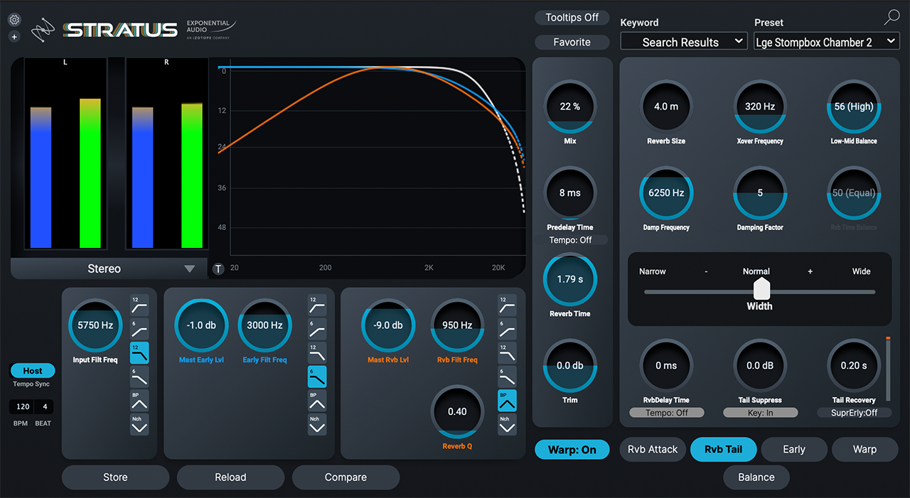 Large chamber preset in Exponential Audio’s STRATUS