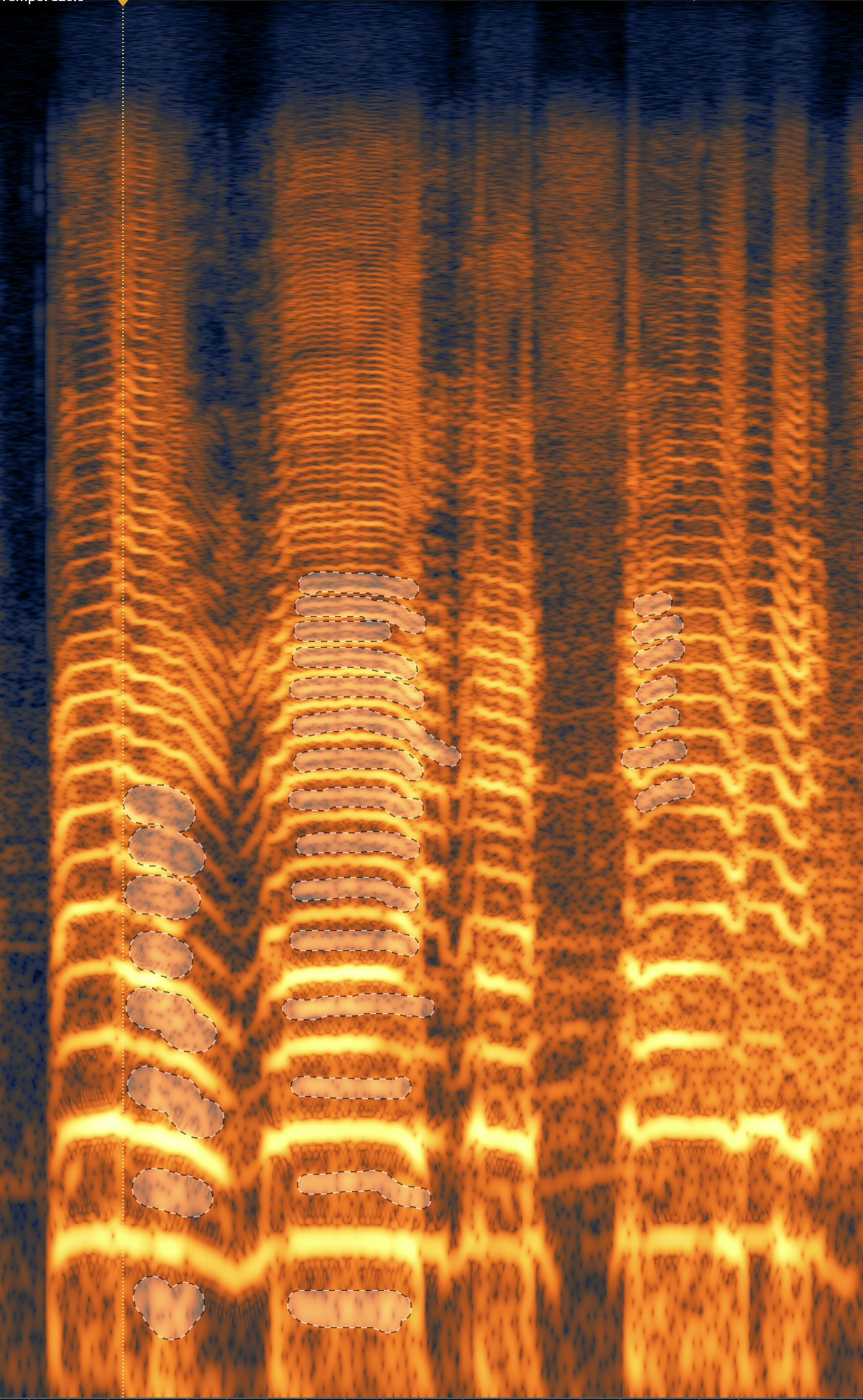 Distortion shown in the Spectrogram