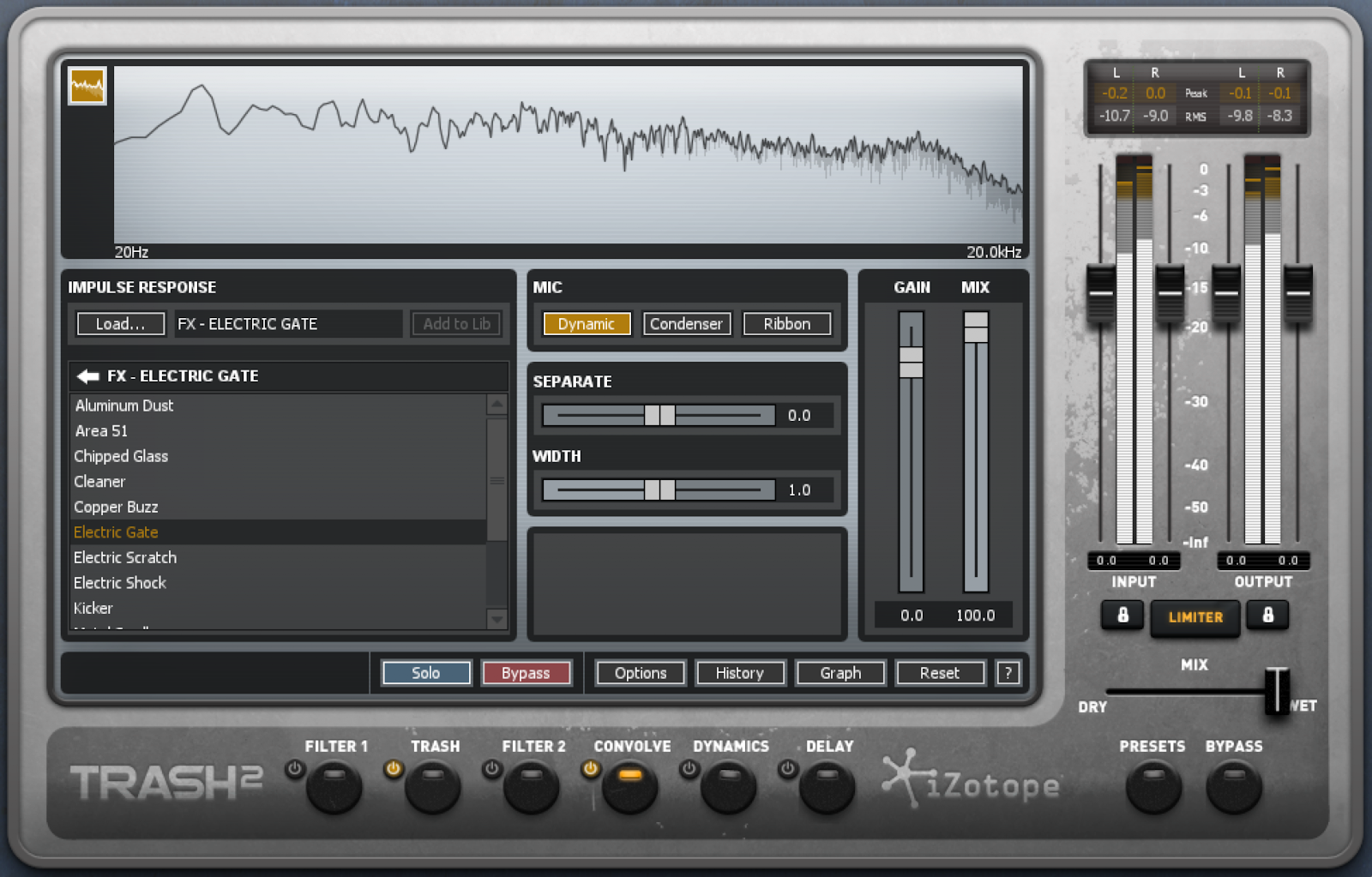 Convolve function set to FX - Electric Gate