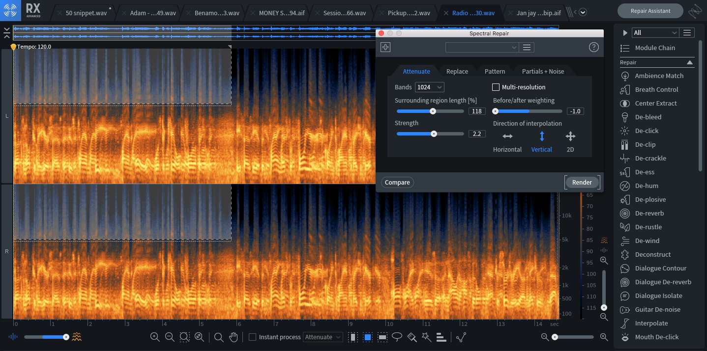 Spectral Repair in RX