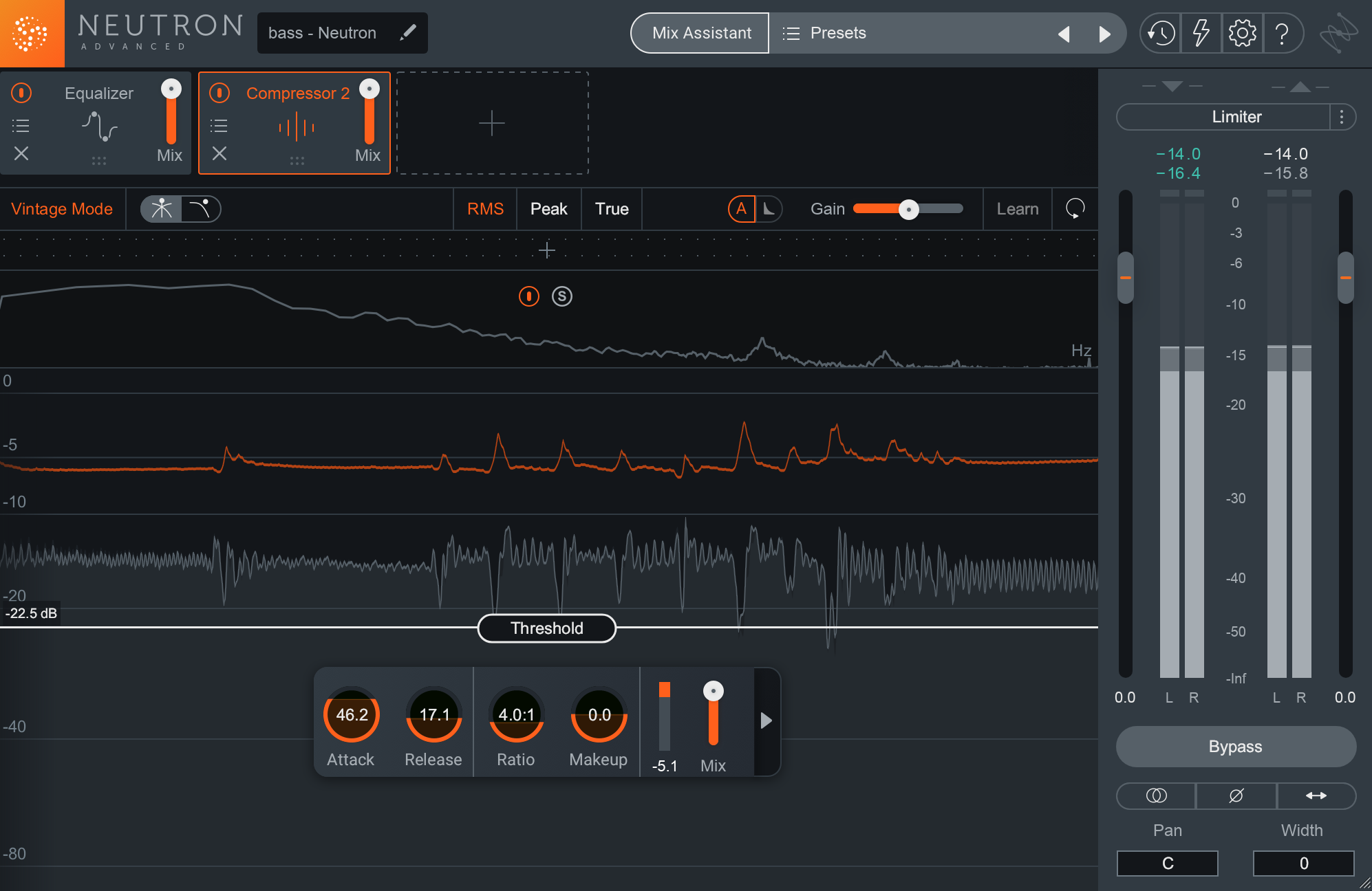 The compressor in Neutron in Vintage mode