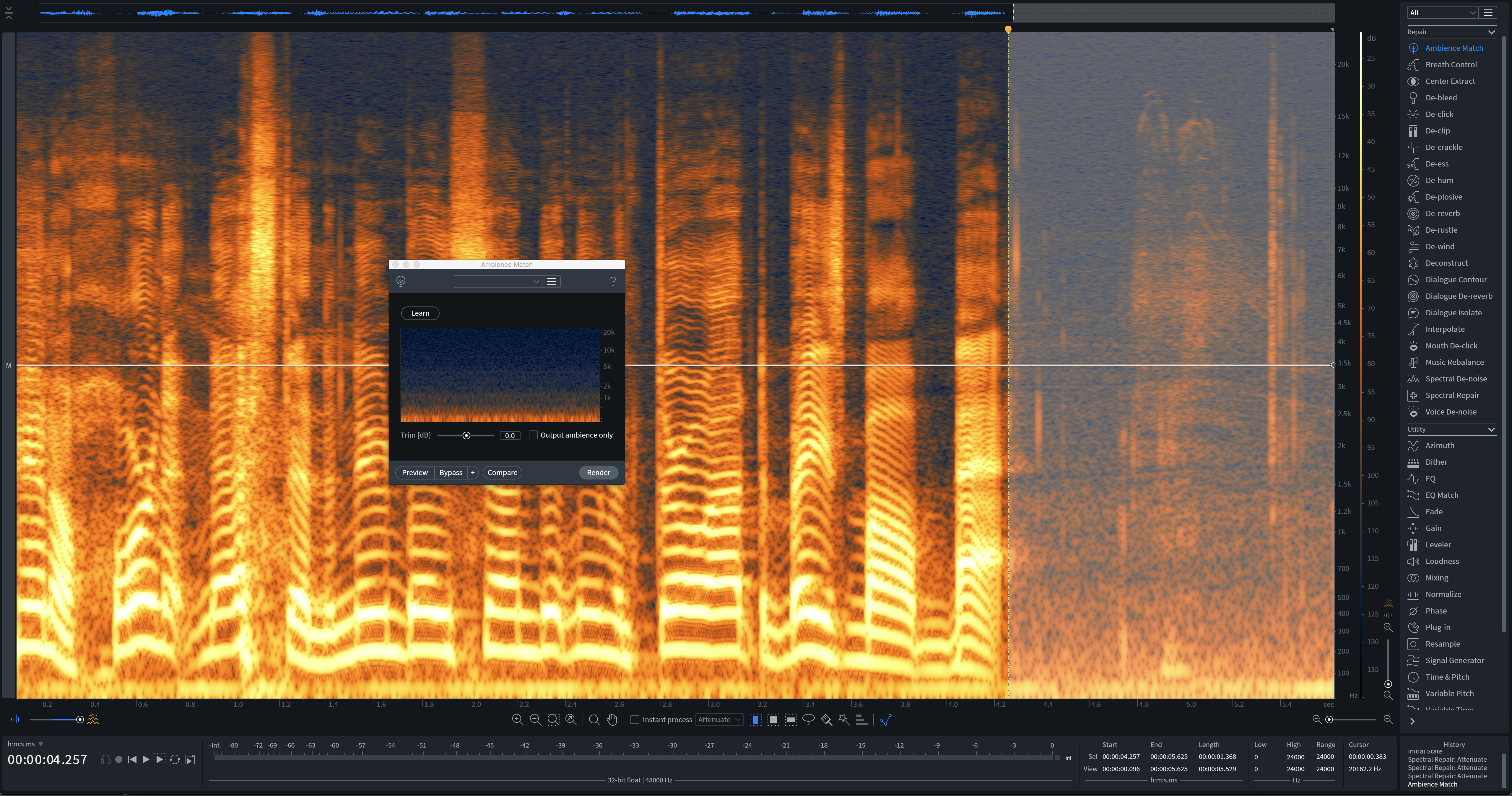 Our siren-less audio selection, after Ambience Match