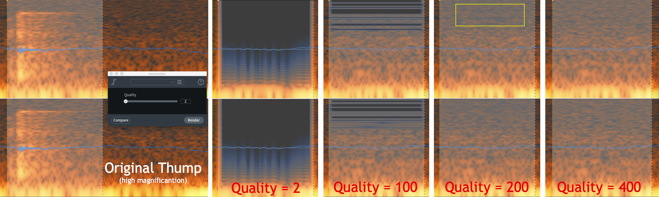 Before and after Interpolation