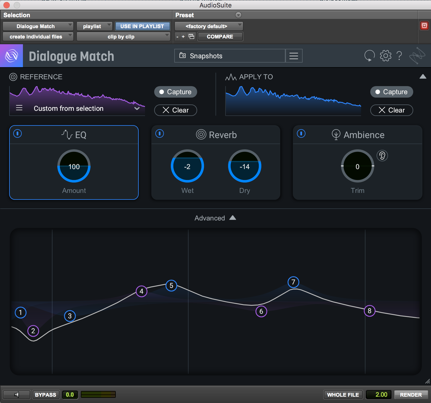 Dialogue Match EQ module