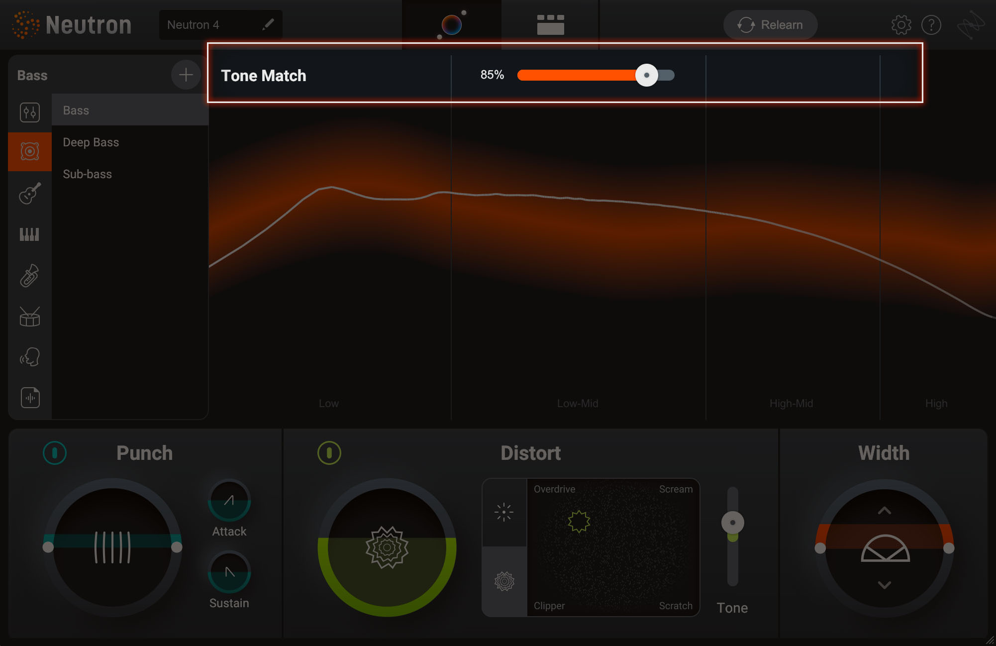 Neutron 4 Tone Match slider