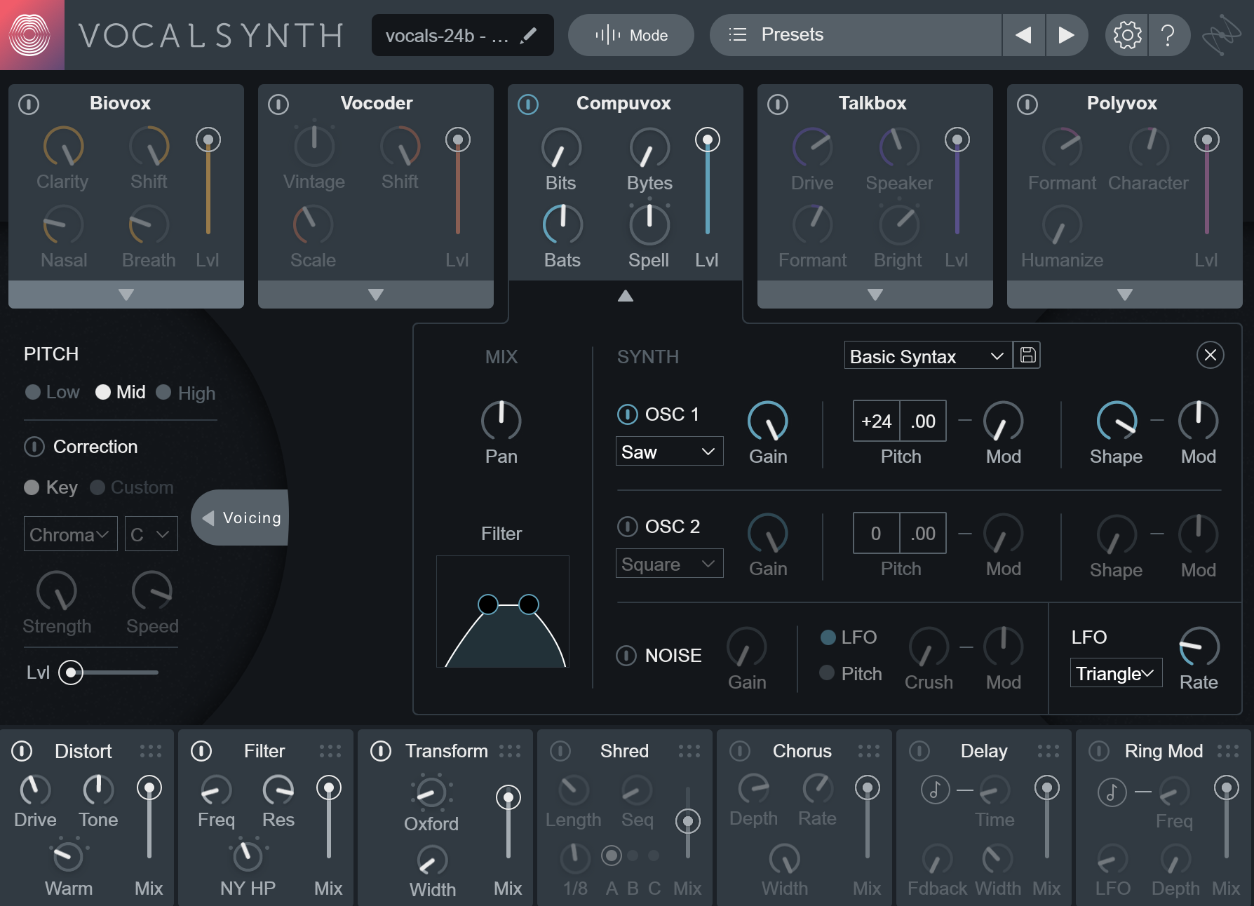 Compuvox module in VocalSynth 2