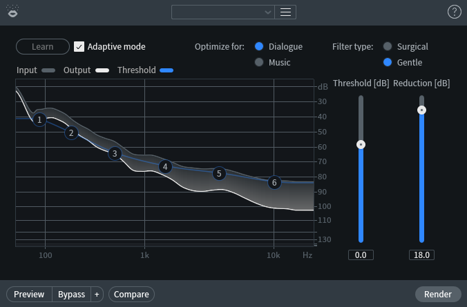 Voice De-noise settings