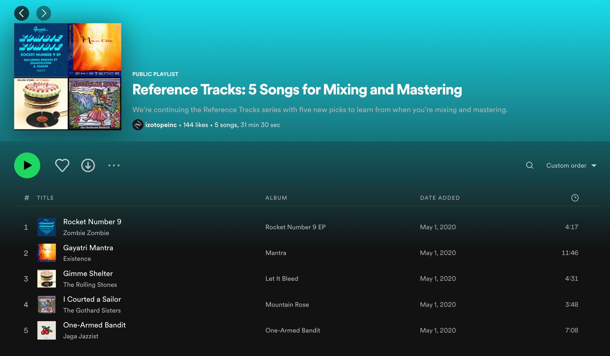 You can gather track references in playlists within your favorite streaming platform