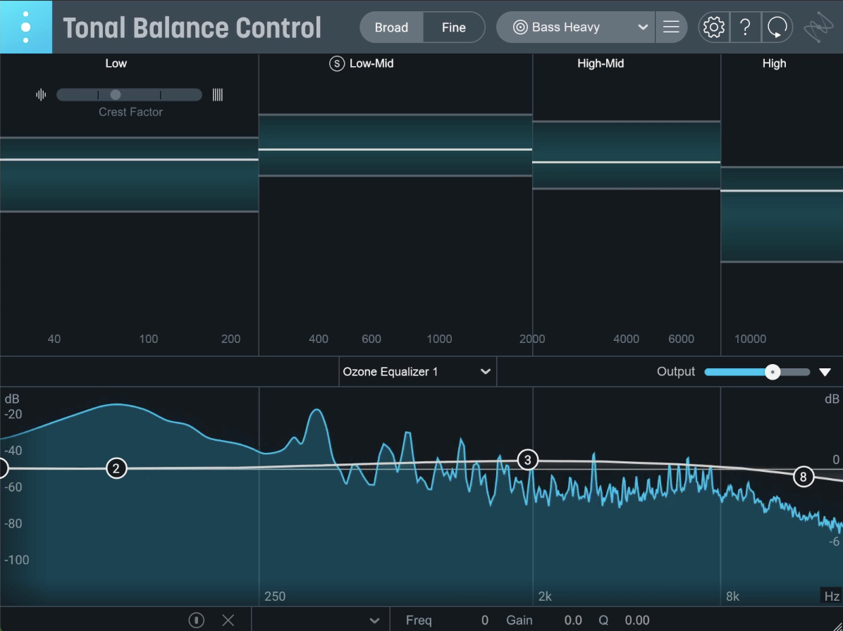 Making subtle mastering moves with Ozone's EQ within Tonal Balance Control