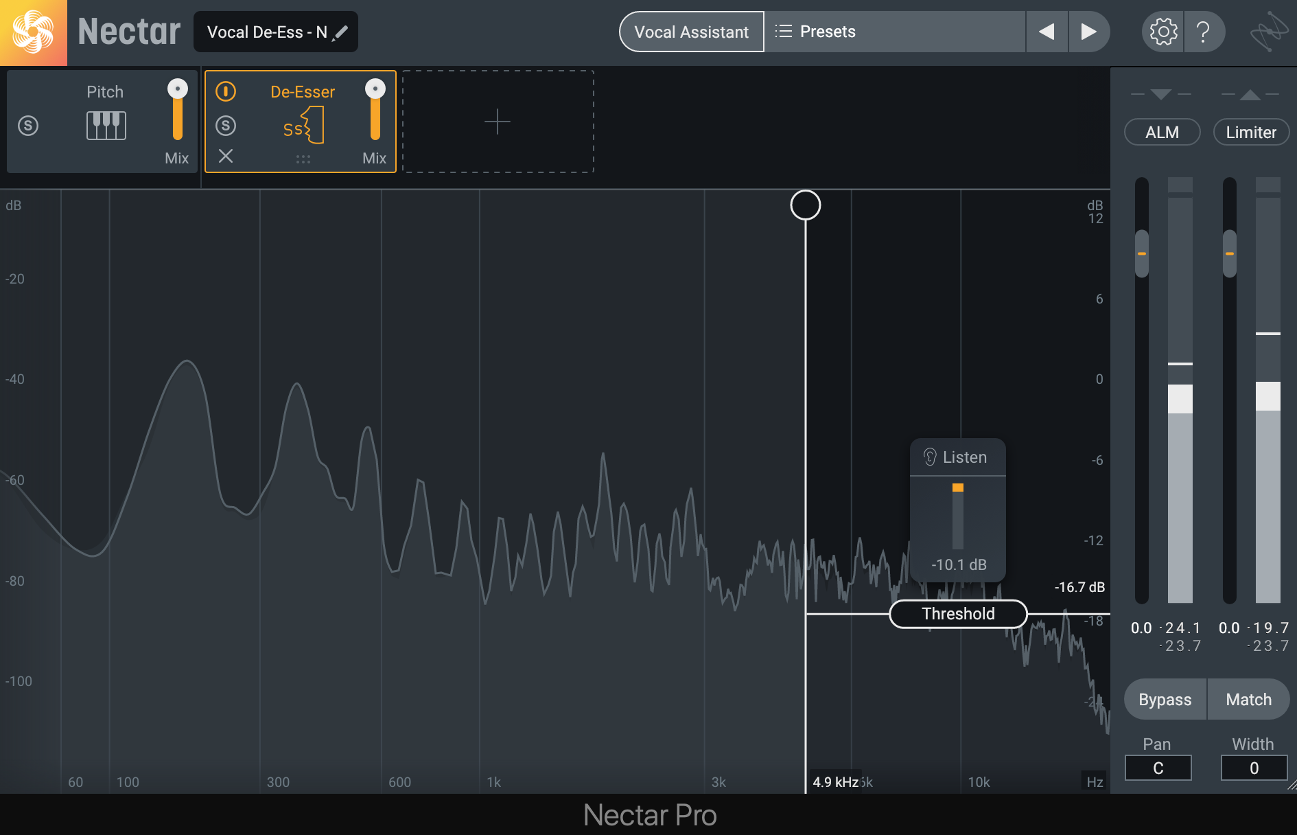 Nectar's De-esser module