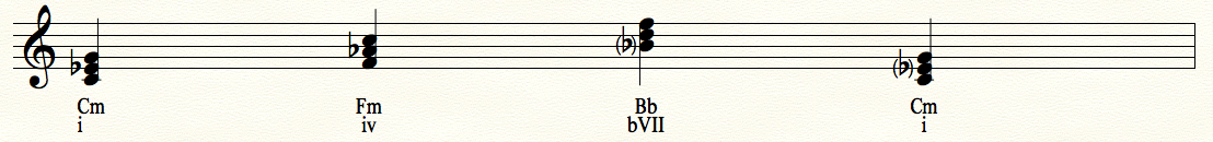 i - iv - bVII - i Progression