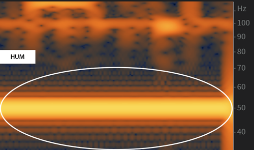 Hum shown on a spectrogram