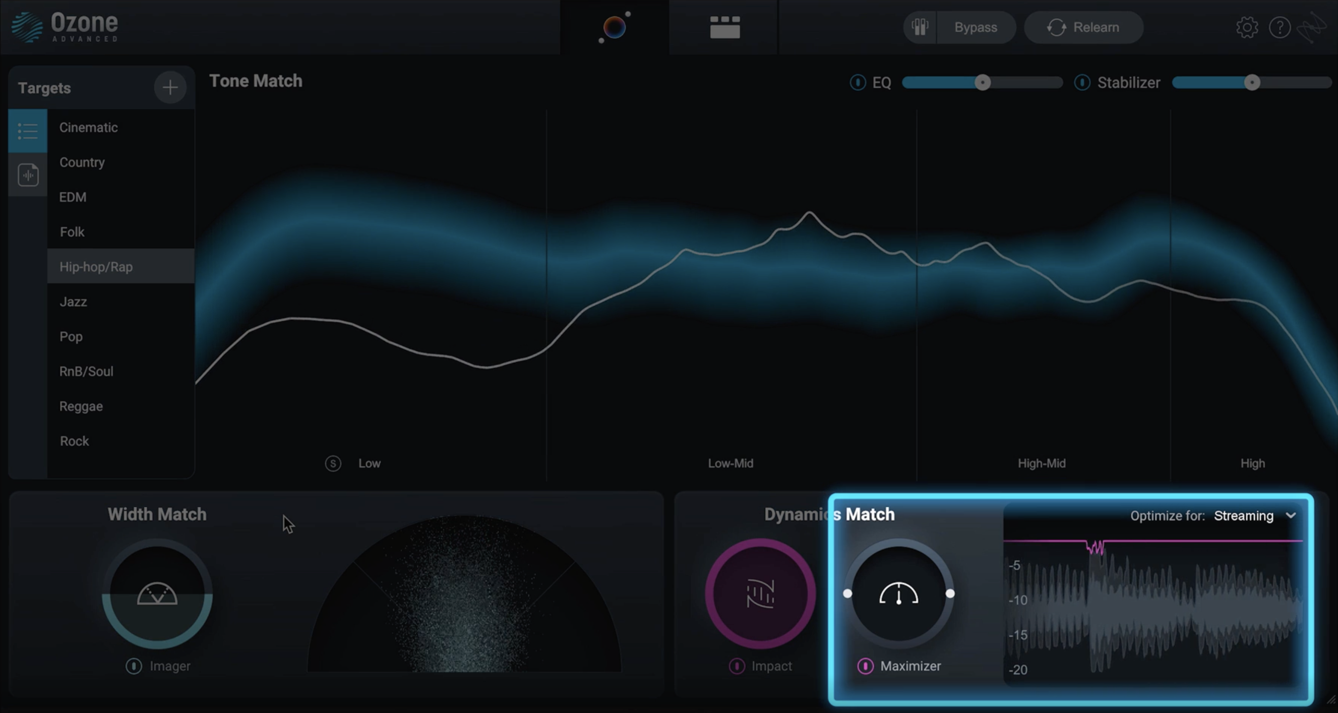 Ozone Maximizer controls from the Master Assistant View