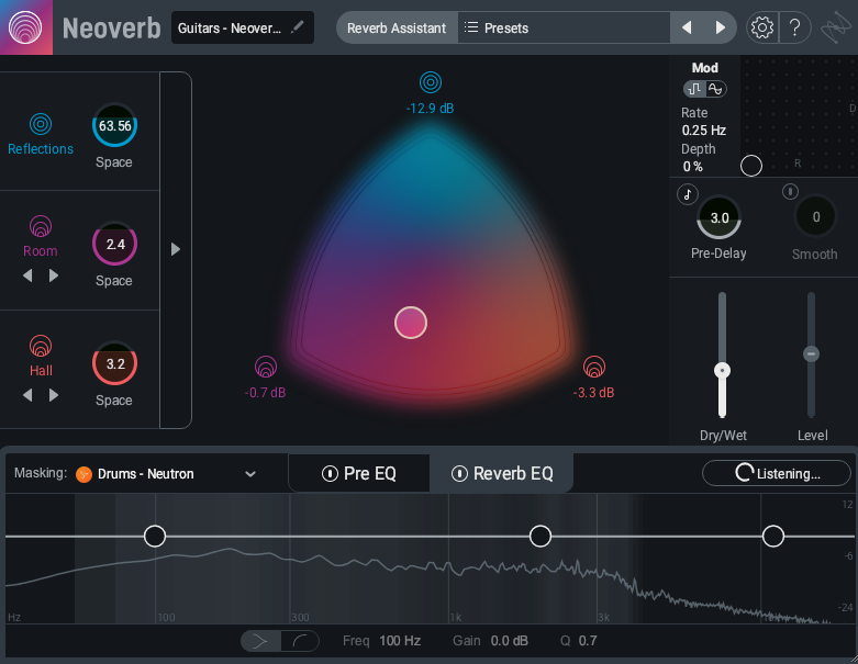 Reverb against drums