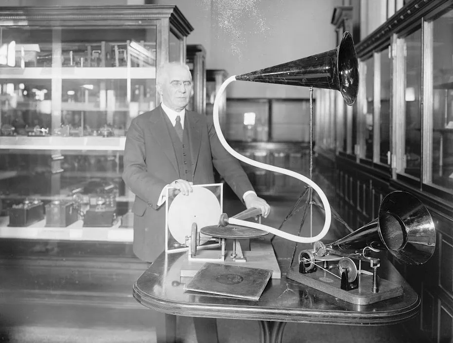 Emil Berliner with a gramophone