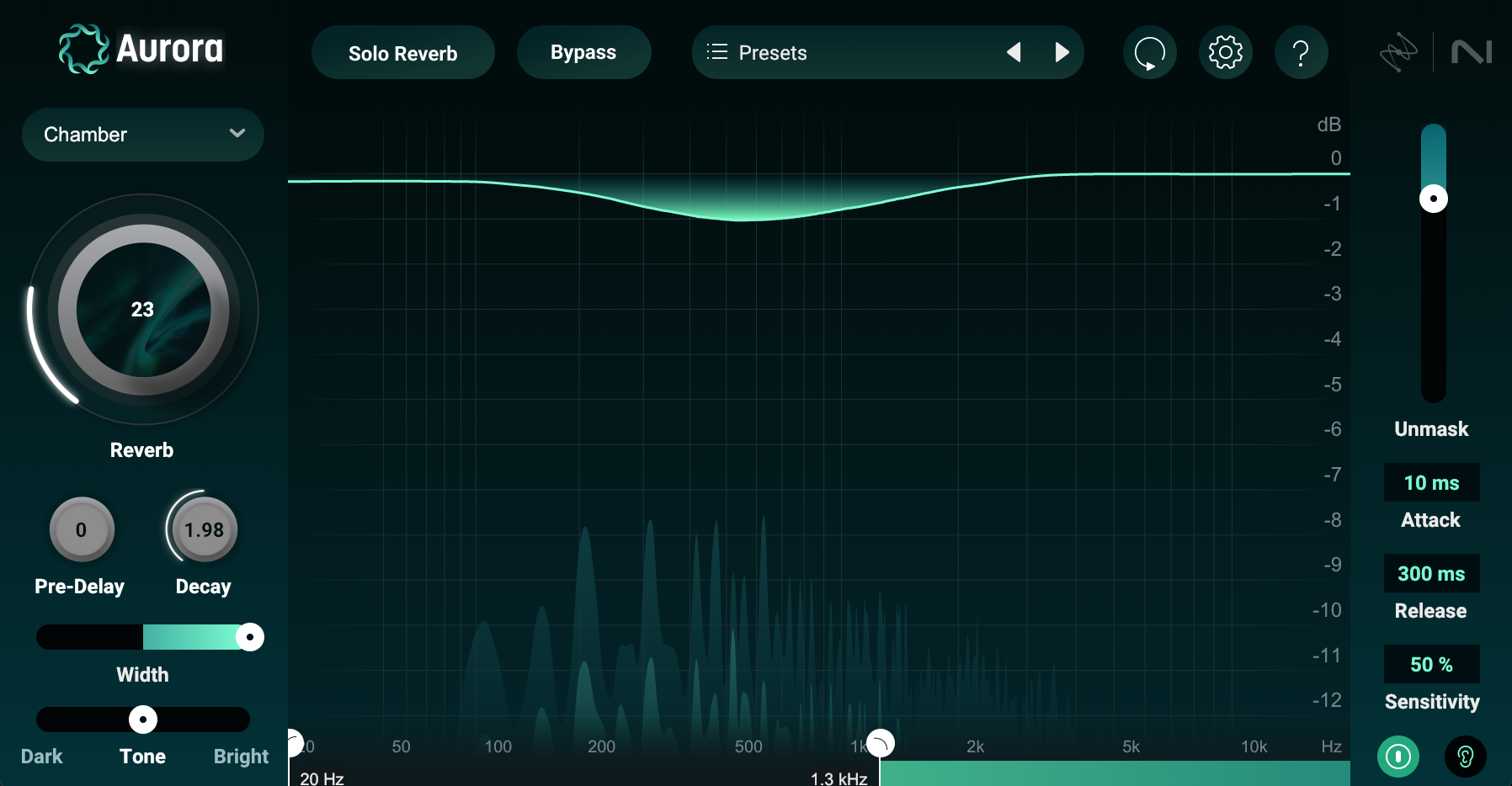 Using iZotope Aurora to sink the guitars back into the mix with reverb