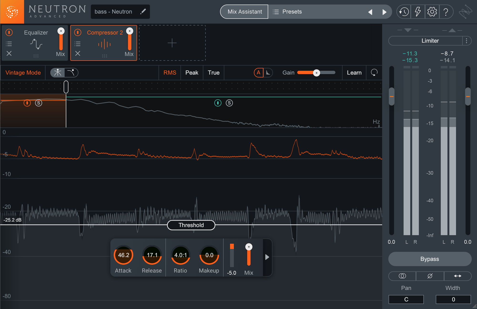 The default compressor in Neutron 3 in Multiband mode