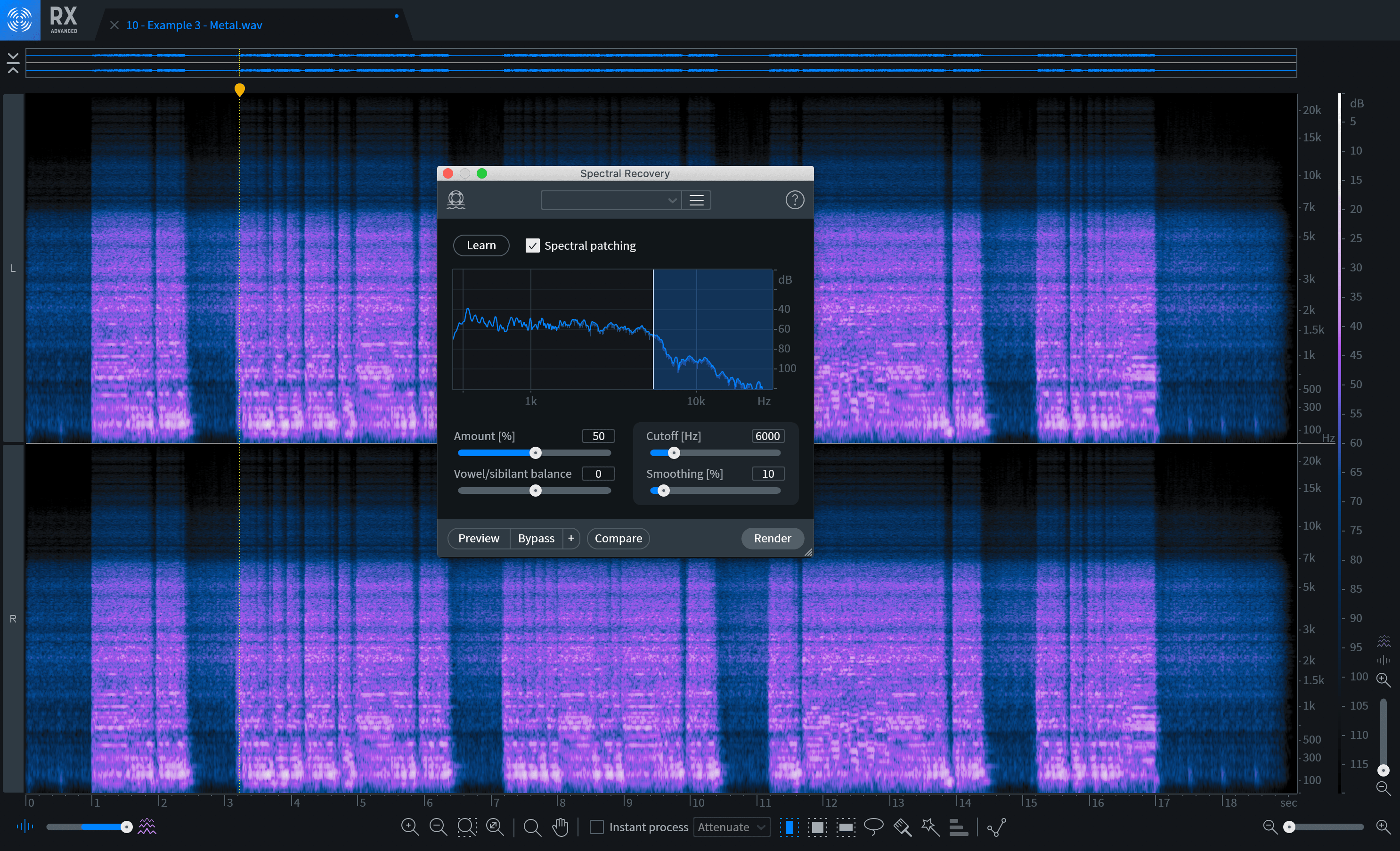 Spectral Recovery module in RX 8