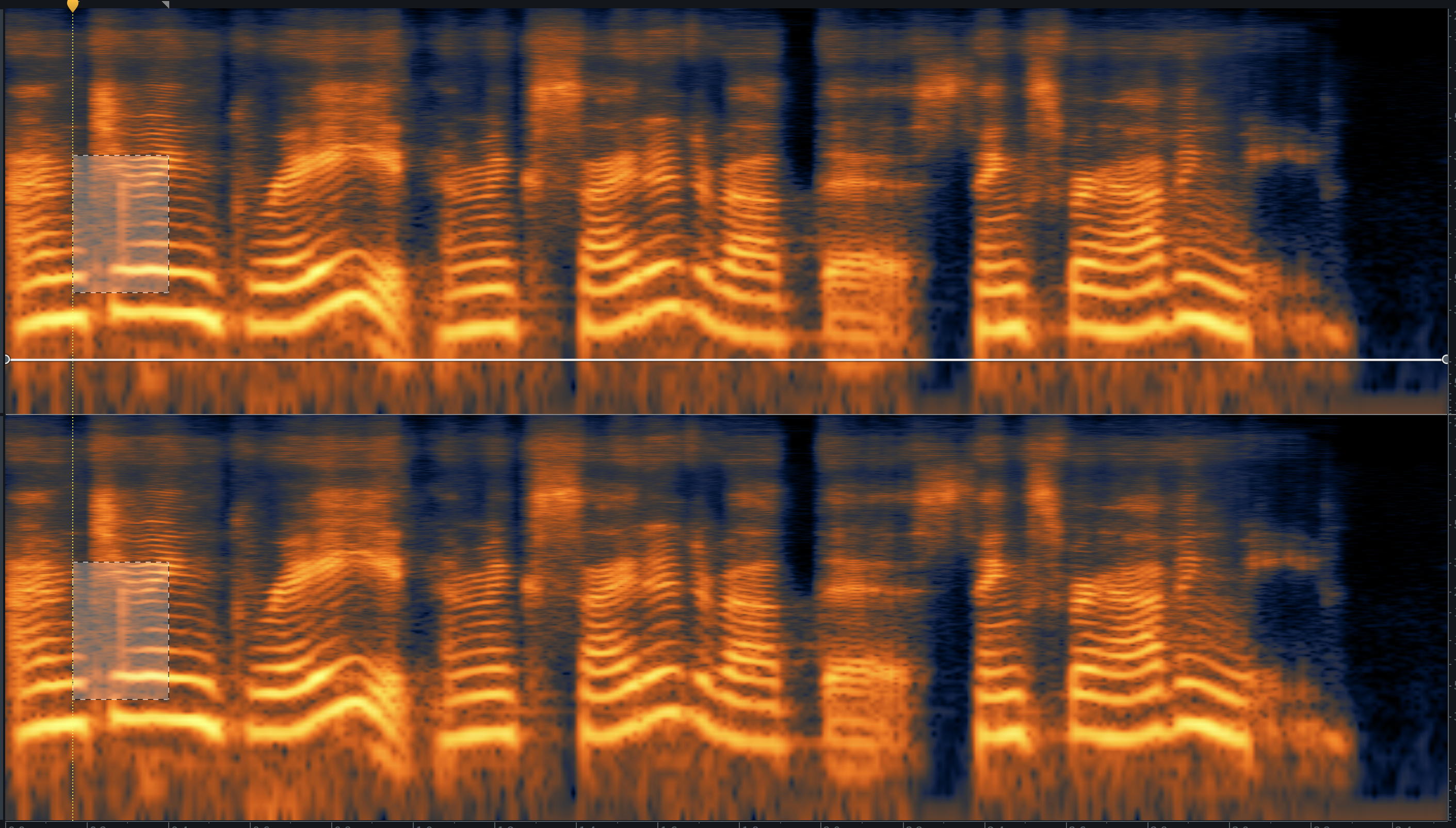 Visual representation of a crackle in Zoom audio