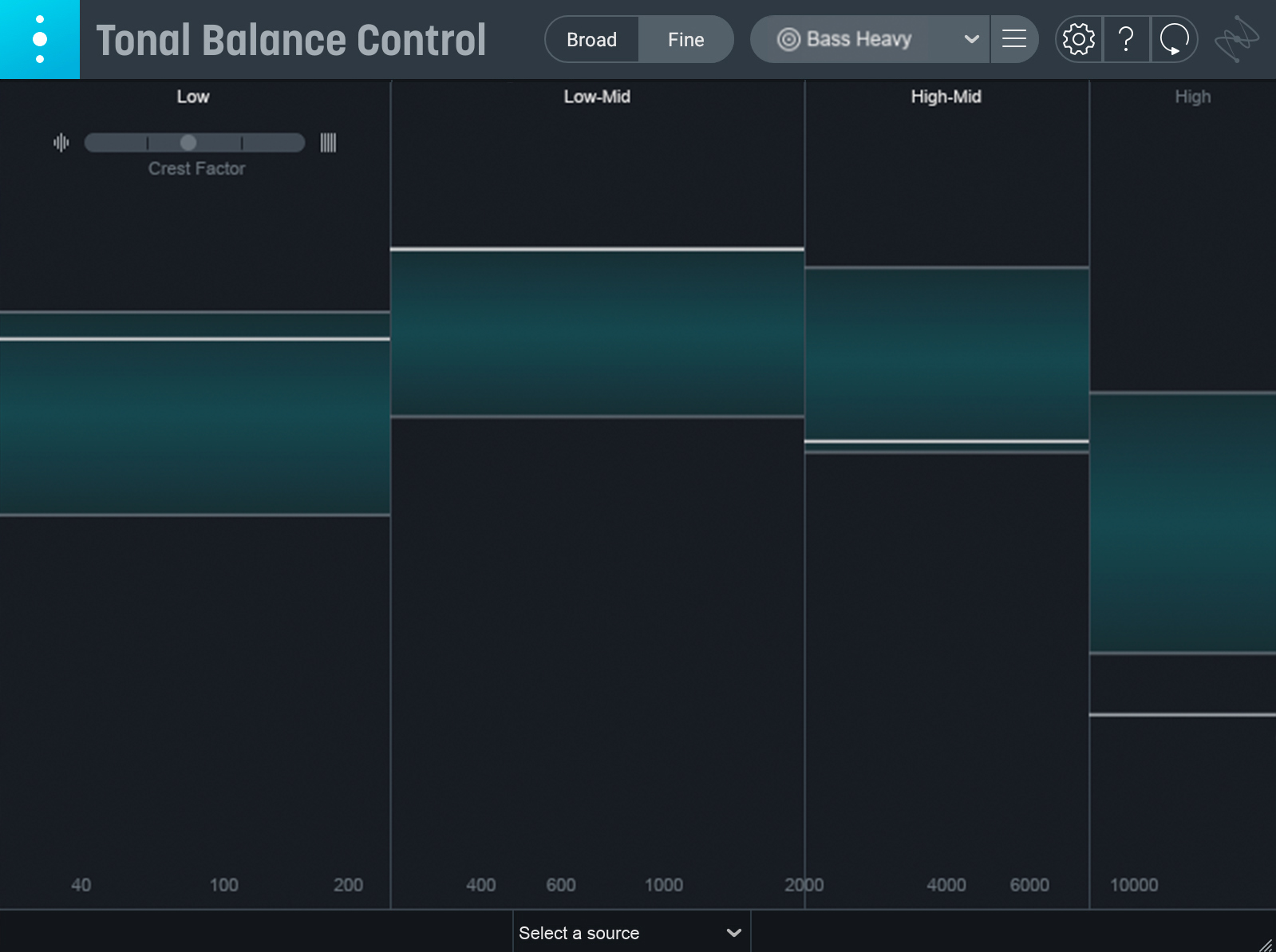 Using Tonal Balance Control on the master bus of the mix