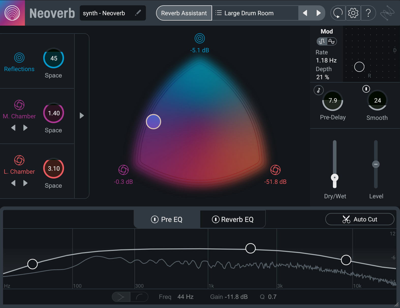 Neoverb allows you to add ambience to your instruments