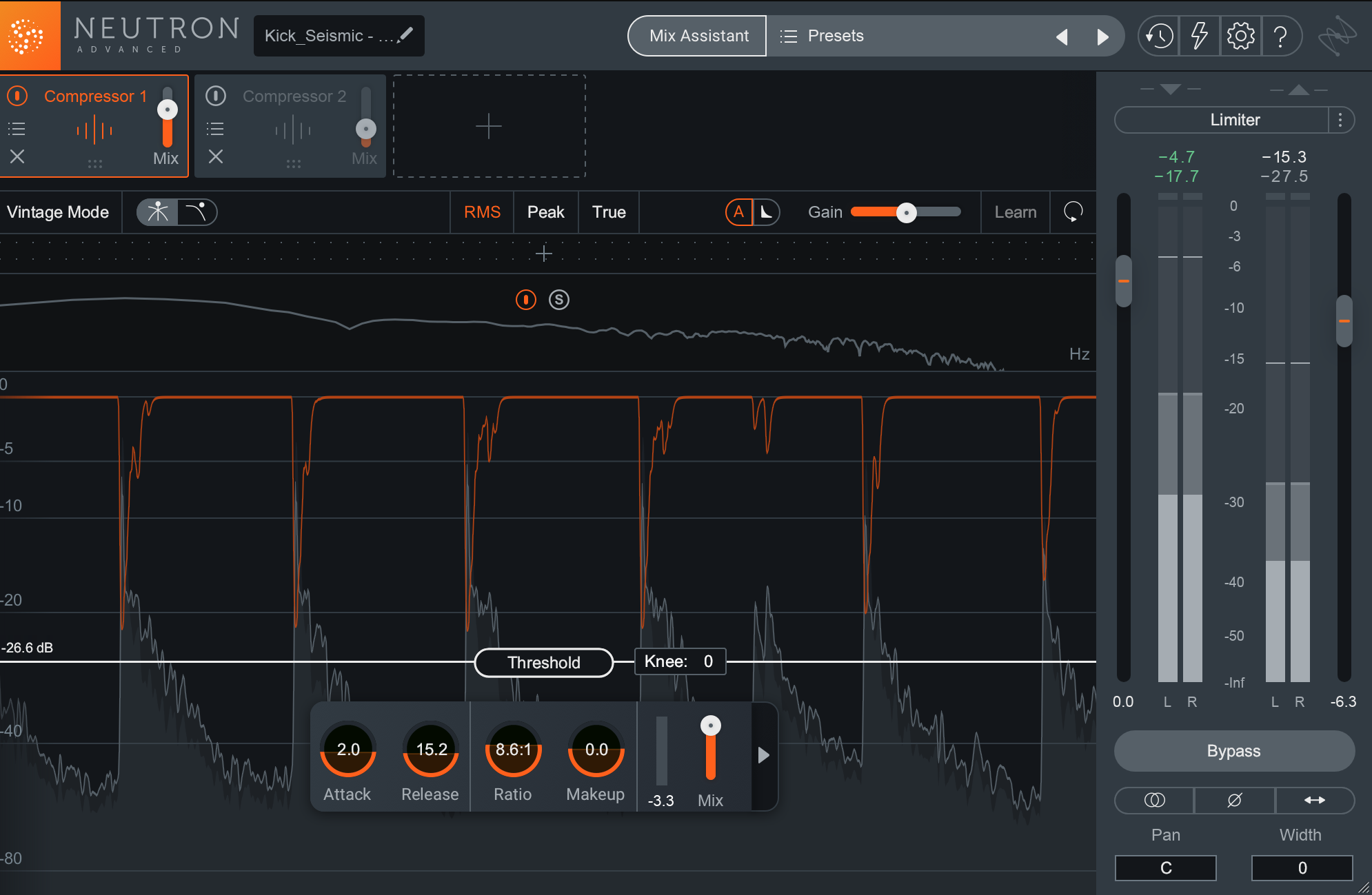 Parallel compression on a kick drum