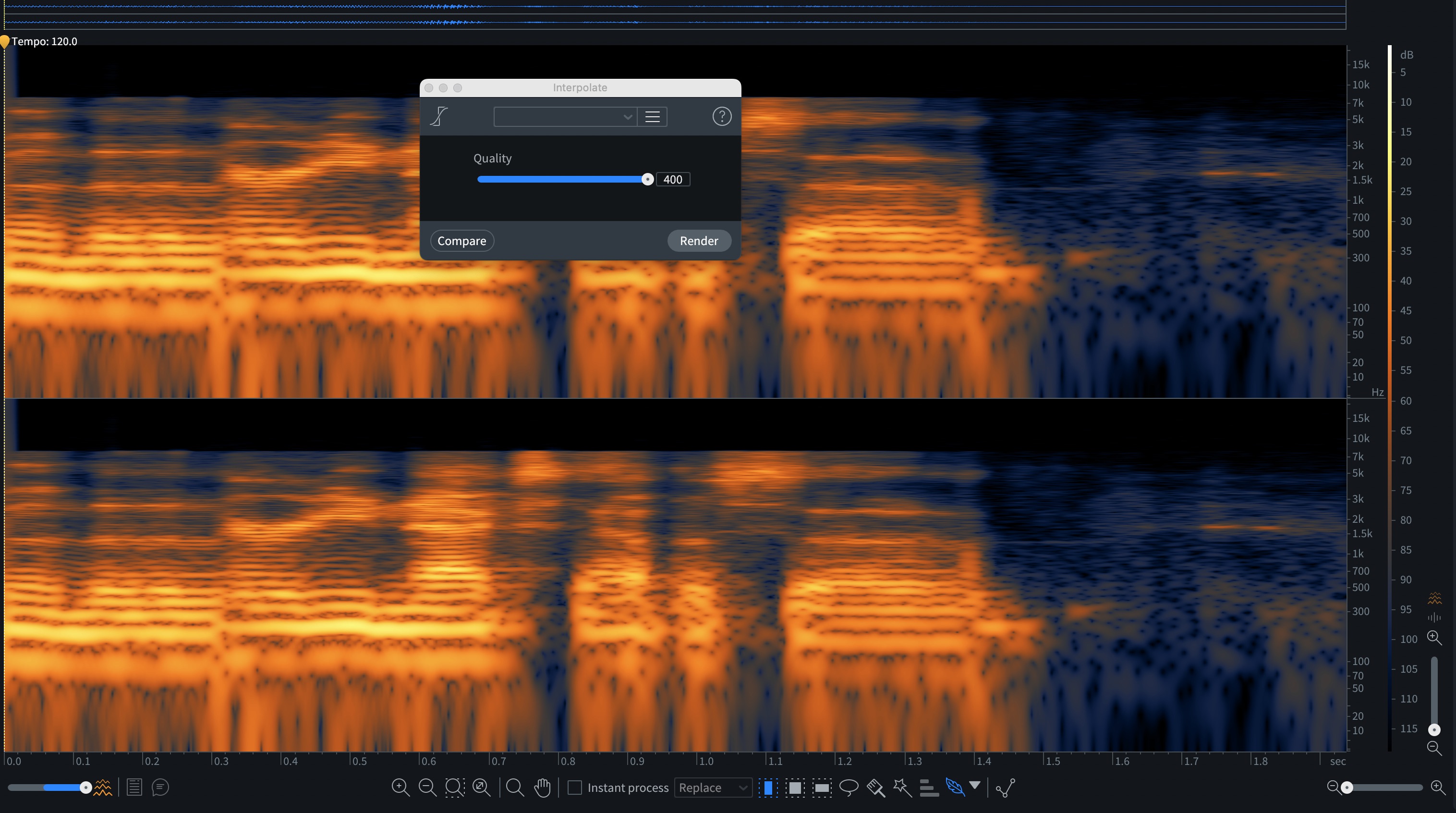 Fixed audio using Interpolate in RX