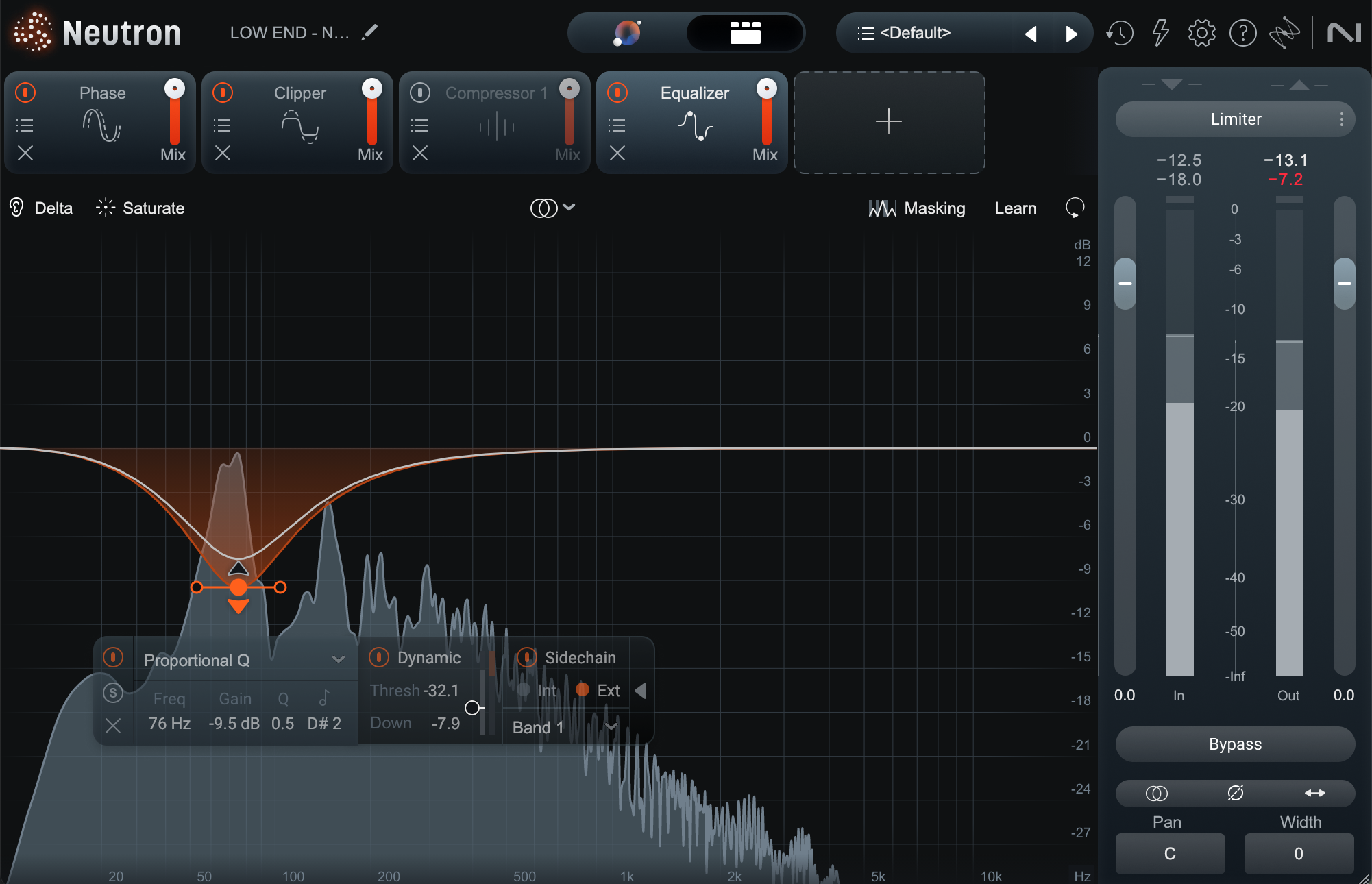 Sidechain EQ on bass with Neutron